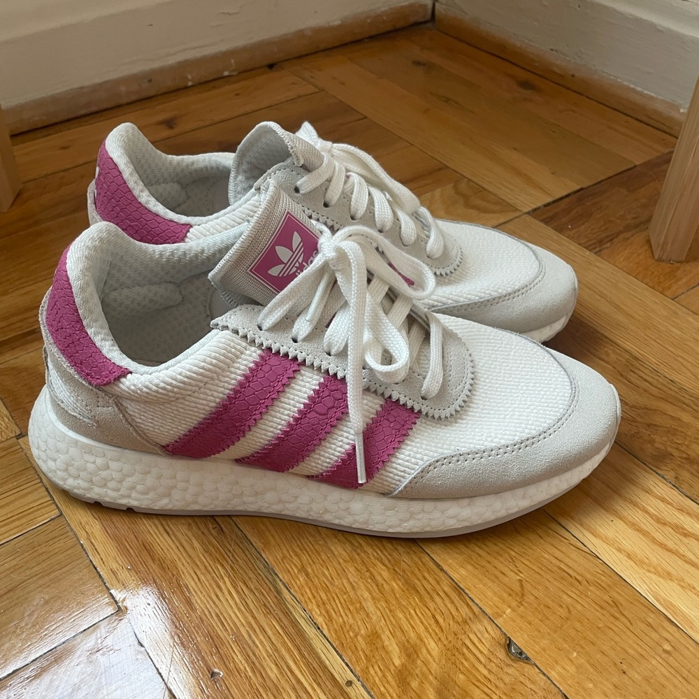 WOMEN ADIDAS I-5923 W D96618 Womens Sneakers Shoes Casual - Off White,Pink